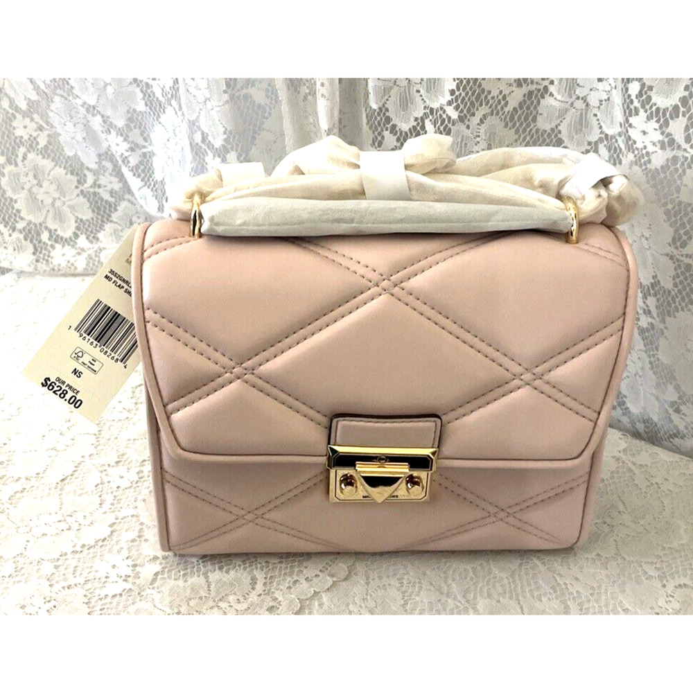 MICHAEL KORS SERENA SHOULDER-CROSSBODY BAG MEDIUM FLAP CONVERTIBLE Powder Blush